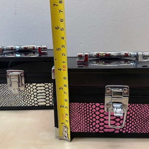 Tow Jewelry Travel Box Plastic and Metal Cases ,Handle and Metal Hasp Latch,Port - Picture 5 of 10